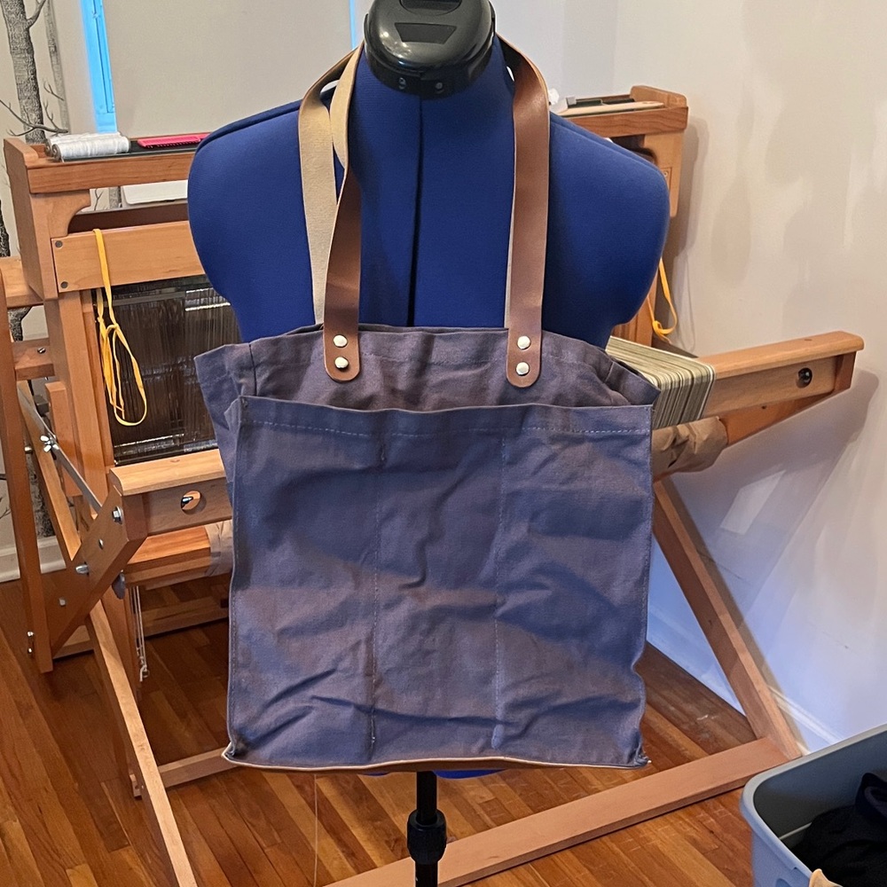 Anthropologie Brown and Tan Canvas Tote Bag